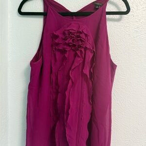 Ann Taylor Fuchsia Ruffle Tank Top